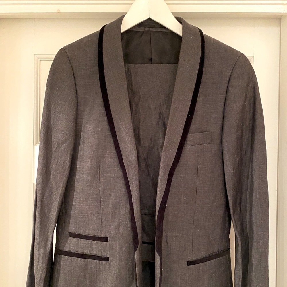 Grey with velvet lining suit